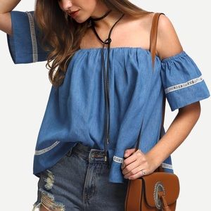Off the Shoulder Denim Top